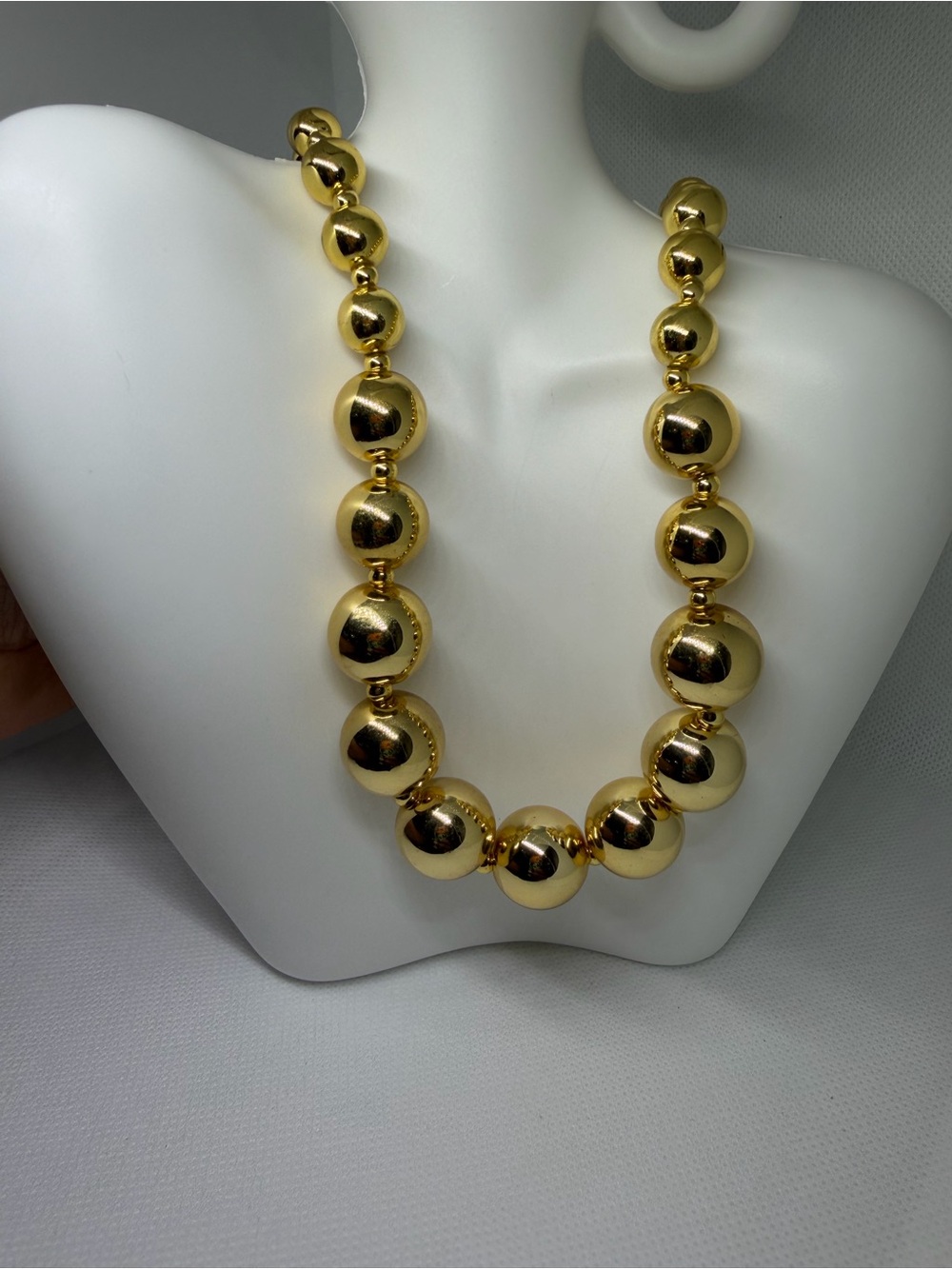 Gold Beaded Statement Necklace - Women Jewelry Stainless Steel